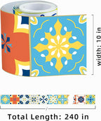 FLFK Wallpaper Border Tile Stickers Peel and Stick Wall Border - Image 2