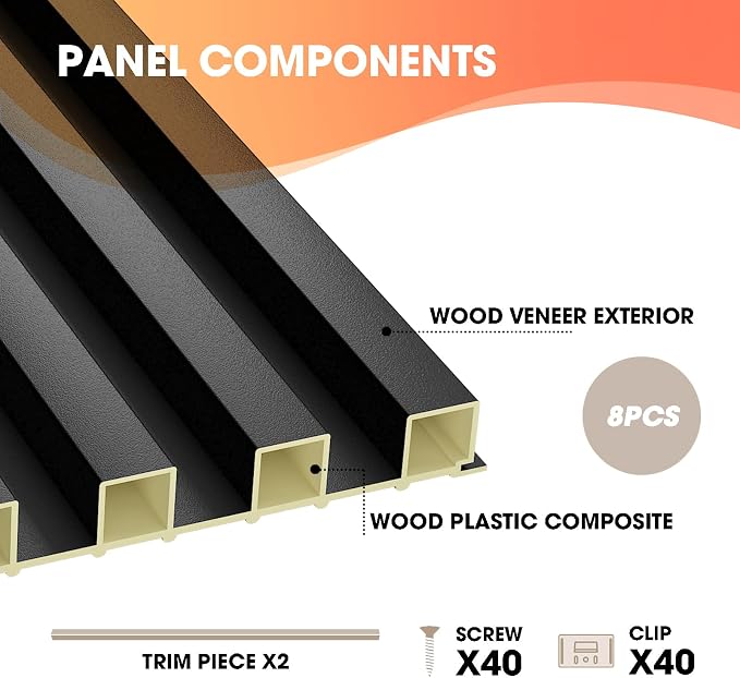 OUZUGIE WPC Acoustic Slat Wall Paneling, Living Room, TV Background, Study Room - Image 4