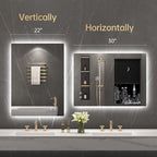 LOVESPEJO 22"x30" Backlit Mirror Bathroom, Lighted Bathroom Mirror - Image 8