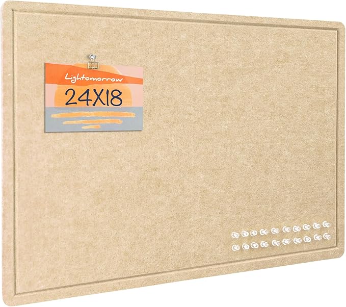 Lightomorrow Bulletin Board, 24 x 18 inches Decorative Felt Pin Board, Cork by Lightomorrow
