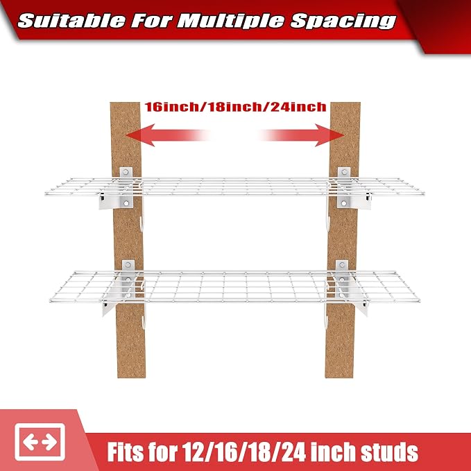 WALMANN 2 Pack Garage Wall Shelves, 45x15 inch Wall Mounted Storage Shelves - Image 4