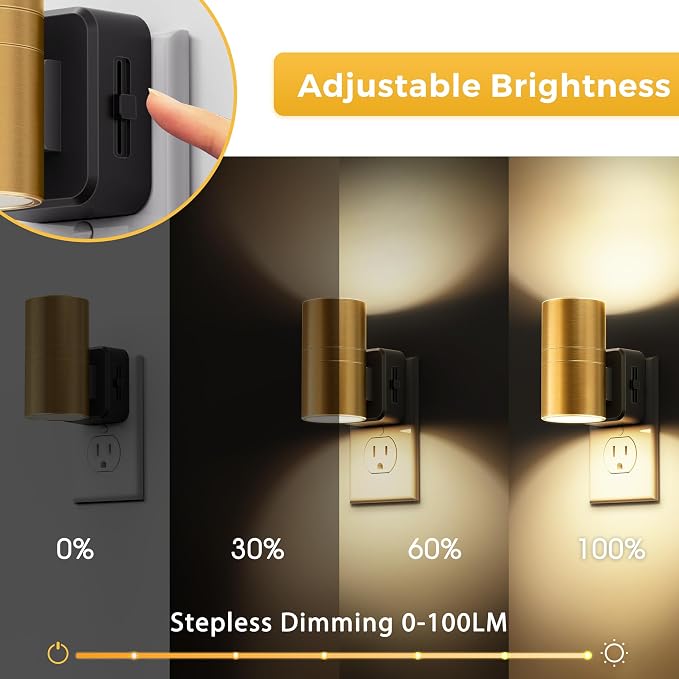 L LOHAS LED Night Light, Dimmable Night Lights Plug into Wall, 2 Pack Automatic - Image 3