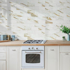 AULIGET 100-Piece Calacatta Gold Marble Look Peel and Stick Backsplash Wall - Image 5