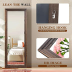 Full Length Mirror 65"x24" Solid Wood Frame Floor Large Mirror - Image 3