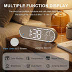 Faux Linen LED Digital Wall Clock Large Display, Plug-in Digital Clock - Image 2