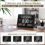 Raynic Digital Clock, 11.5" Large Display Calendar Clock - Image 5