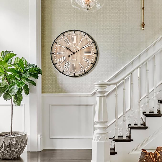 24 Inch Large Farmhouse Wall Clock - Image 4