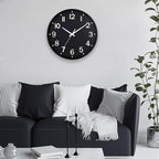 HZDHCLH Black Wall Clocks Battery Operated 12 inch Silent Non Ticking Modern - Image 2