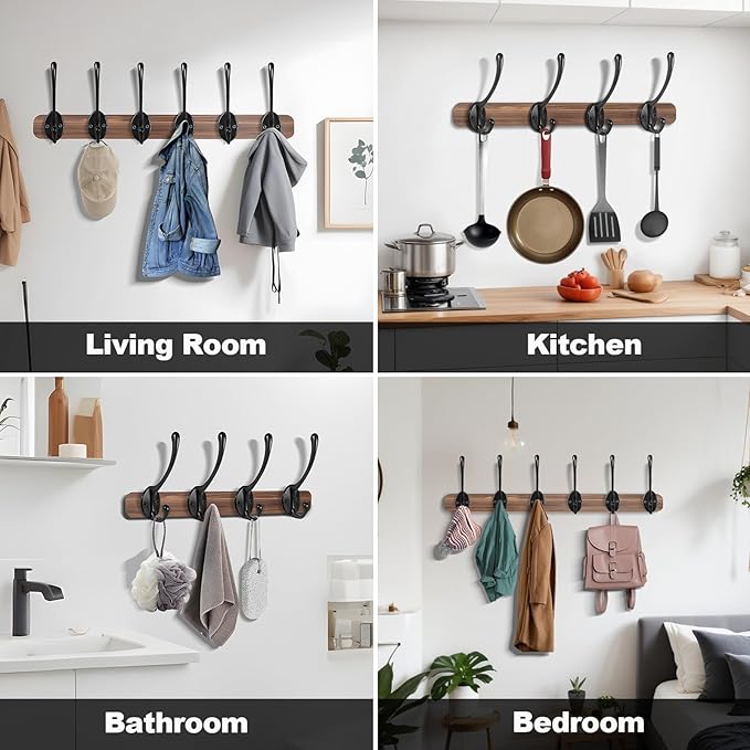 Wall Hooks for Hanging, 20-Pcs Heavy Duty Metal Coat Hooks, for Living Room - Image 2