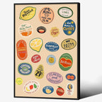 Black Framed Canvas Wall Art Posters Trendy Kitchen Vintage Fruit Market by PDFI