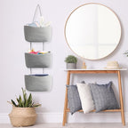 TeoKJ Over the Door Hanging Basket, 3-Tier Woven Cotton Wall-Mounted Storage - Image 4