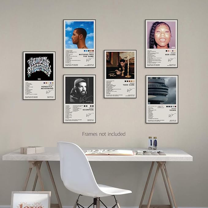 Lidy Set of 6 Drake Poster Music Album Cover Posters Set Merch Wall Art Decor - Image 7