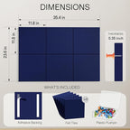 MaxGear Large Cork Board for Wall 36" x 24", Dark Blue Bulletin Board, 6 Pack - Image 5