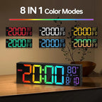JALL 16.1" Large Digital Wall Mount Clock, Count Down Timer, Big LED, RGB Color - Image 5