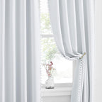 NICETOWN Pom Poms Trimming Blackout Curtains, Farmhouse Blackout Window - Image 8