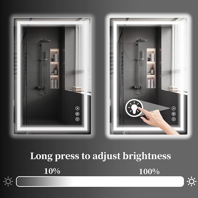 Koonmi 48"x32" LED Mirror for Bathroom, 90CRI Anti-Fog Vanity Mirror - Image 5