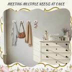 Weysat 4 Pcs Vintage Hooks for Wall Wood Farmhouse Towel Hooks Shabby Chic Wall - Image 6