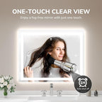 USHOWER LED Bathroom Mirror 40x32 Inch Tempered Glass - Image 2