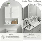 Bathroom Wall Cabinet, Over Toilet Storage Hanging Cabinet Adjustable Shelves - Image 4