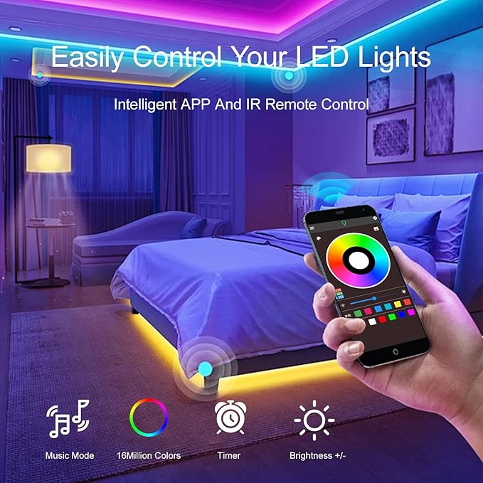 HBOWMDJIA Led Lights for Bedroom 200 FT, - Image 7