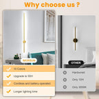 NIORSUN 35.4 Inch Battery Operated Wall Sconce Set of 2, 10 Colors Dimmable - Image 8