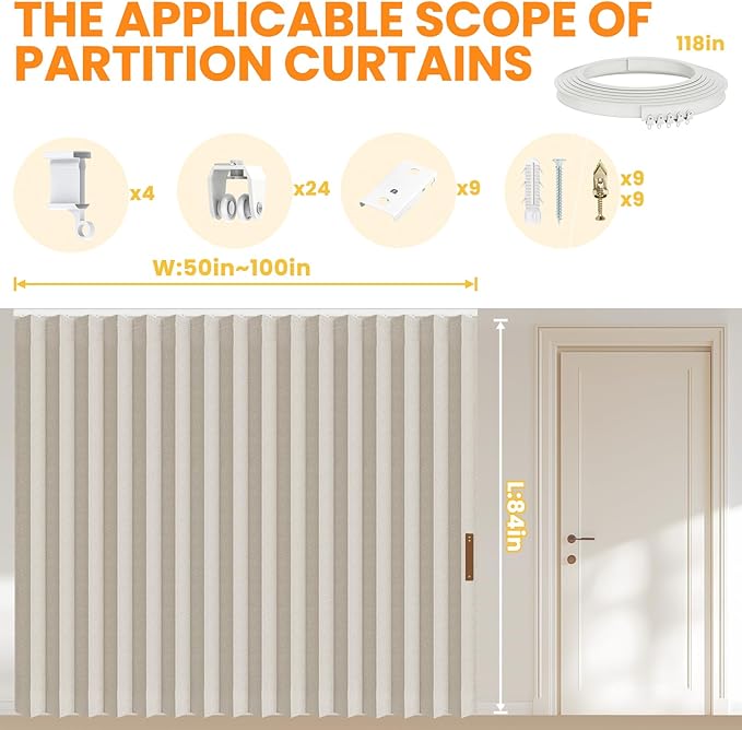 100% Blackout Room Divider Curtains Screen Partitions - Image 3