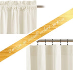 NICETOWN Thermal Insulated Velvet Curtains Ivory White 84 inch Length, Heavy - Image 3