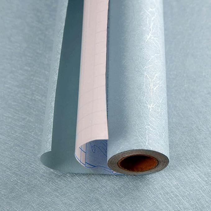 Light Blue Contact Paper Peel and Stick Wallpaper Removable Silk Embossed Wall - Image 2