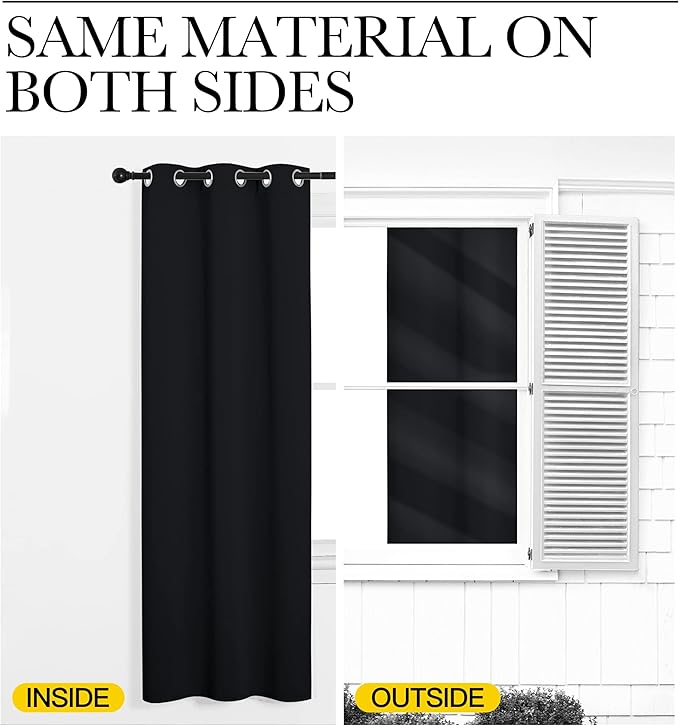 NICETOWN Bedroom Blackout Curtains Panels, 1 Pair, 55 inches by 92 Inch - Image 5