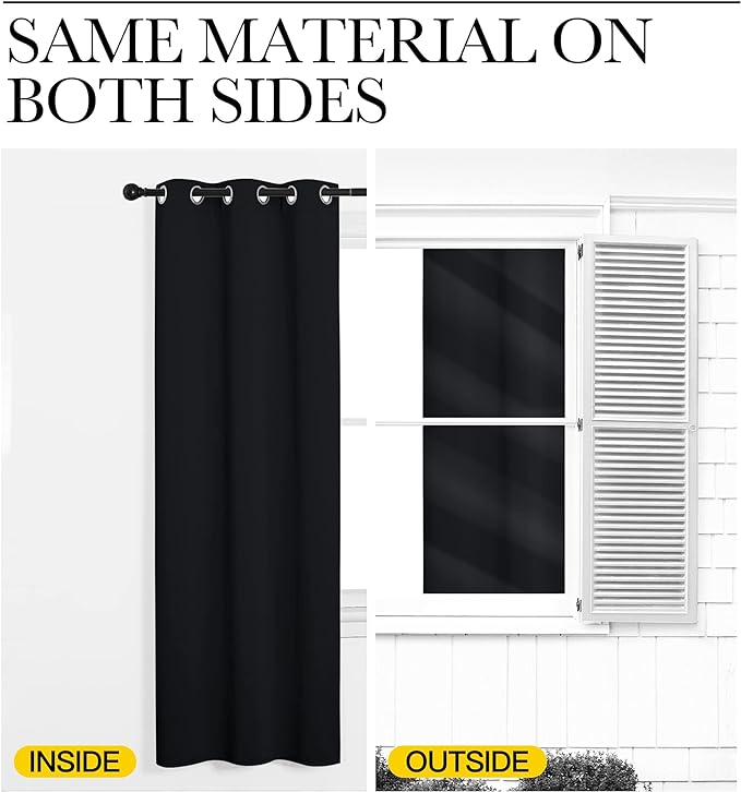 NICETOWN Patio Blackout Curtain Shades, 2 Panels, 55 inches x 118 inches - Image 5