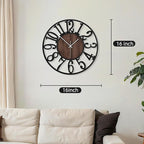 Maxstar Round Wall Clock for Living Room Decor Battery Operated Non Ticking - Image 2