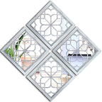 Wocred Set of 4 Mirrors Square Wall Mirror, Gorgeous Rustic Farmhouse Accent by Wocred