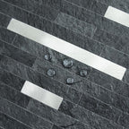 AULIGET 2 Sheets Black Slate Peel and Stick Backsplash, PVC Mixed Metal Silver - Image 3