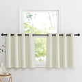 NICETOWN Natural Linen Room Darkening Curtain Valances for, Grommet Faux Linen by NICETOWN