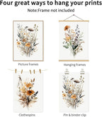 Bwodke Wildflower Poster Watercolor Botanical Floral Wall Art Colorful Canvas - Image 6