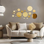 Shappy 32 Pieces Mirror Wall Stickers Removable Acrylic Setting Adhesive Round - Image 6