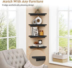 Forbena Black Corner Floating Shelves - Image 6