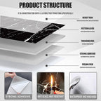10pcs Peel and Stick Tile Shower Waterproof Marble Tiles Wall Panels, - Image 4