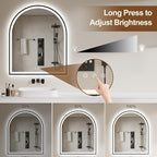 Arched LED Mirror for Bathroom 30"x36", 3 Color Changing, Shatterproof - Image 4