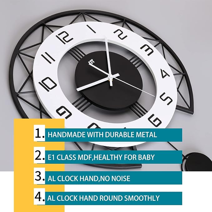 Large Wall Clock for Living Room Decor Modern Silent Pendulum Wall Clock for - Image 6