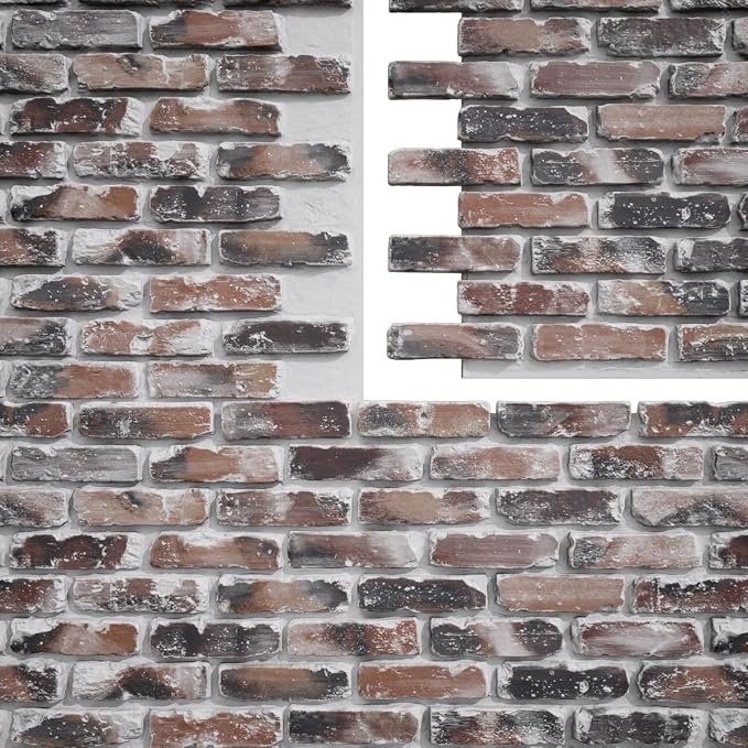 EverStone Aged Brick Faux Brick Panel, 46 7/8" W x 27" H x 1 1/4" D, Farmhouse - Image 9