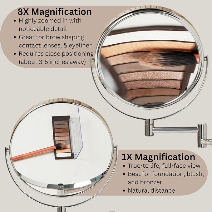 JERDON Wall-Mounted Magnifying Mirror - Image 5