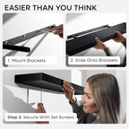 Homeforia Black Floating Shelves 24 inch, High End Solid Real Wood 24inch - Image 6