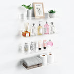 upsimples 4 Pack 15x6 Inches Acrylic Bathroom Shelves by upsimples