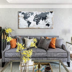 lagre size 36inchx71inch world map Canvas Wall Art Black Wall Decor Office Map - Image 3