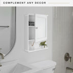 MCS 23x16 White Medicine Cabinet Organizer, Wall Mounted Bathroom Cabinet - Image 2