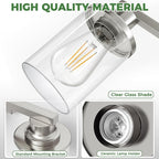 DORESshop 17 Inch Bathroom Light Fixtures, 3-Light Nickel Bathroom Lighting - Image 5