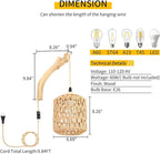 Frideko Plug in Wall Sconces Set of Two Hand Woven Lamp - Image 4