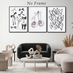 BOKPEN 3pcs Black and White Trendy Preppy Wall Art Bows Disco Ball Many Heart - Image 3