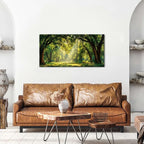 Forest Wall Art for Living Room Nature Green Forest Landscape Canvas Pictures - Image 3